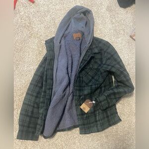 NWT flannel hoodie zip up